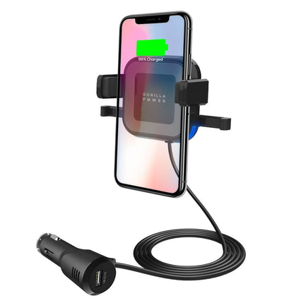 mbeat Gorilla Power 10W Wireless Car Charger With 2.4A USB Charging, Air Vent Clip & Windshield Stand Afterpay Day: Trending Tech Kings Warehouse