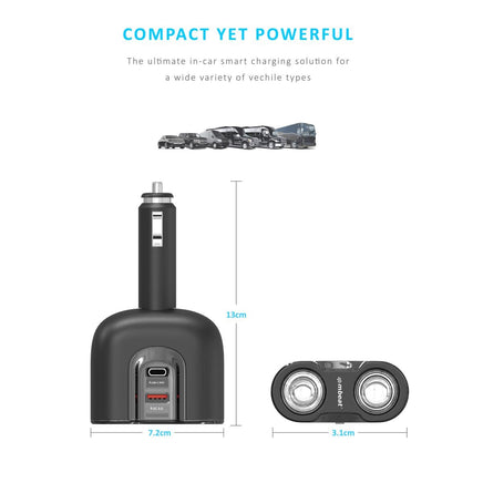 mbeat Gorilla Power Dual Port USB-C & QC 3.0 Car Charger Electronics Kings Warehouse