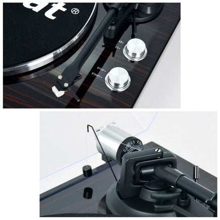 mbeat Hi-Fi Bluetooth Turntable (MMC, USB, Anti-skating, Preamplifier) - Macassar Ebony Audio & Video Kings Warehouse