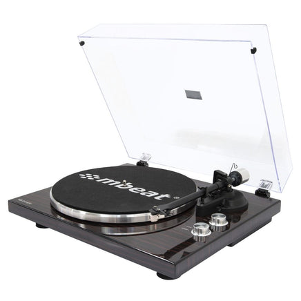 mbeat Hi-Fi Bluetooth Turntable (MMC, USB, Anti-skating, Preamplifier) - Macassar Ebony Audio & Video Kings Warehouse