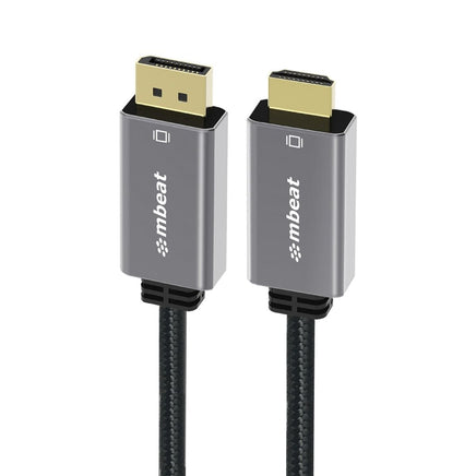 mbeat Tough Link 1.8m 4K/60Hz Display Port to HDMI Cable - Space Grey Appliances Kings Warehouse