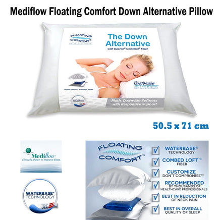 Mediflow Adjustable Floating Comfort Down Alternative Waterbase Pillow Home & Garden Kings Warehouse