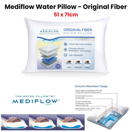 Mediflow Adjustable Waterbase Water Neck Pain Reduction Standard Pillow 51 x 71 cm Home & Garden Kings Warehouse