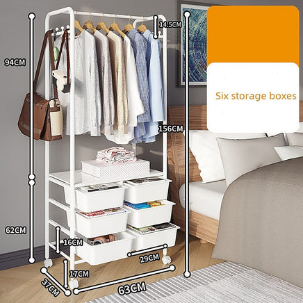 Metal Open Wardrobe Modern Storage Cabinet Tall Clothes Drawers Hanger Coat Rack Home & Garden Kings Warehouse