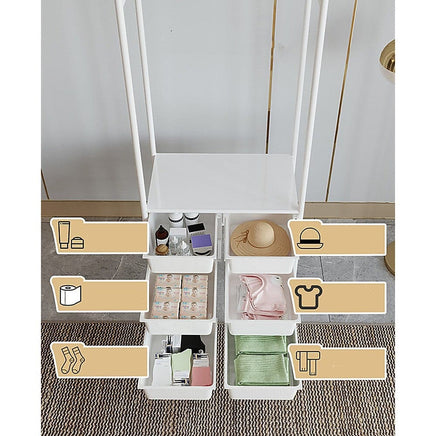 Metal Open Wardrobe Modern Storage Cabinet Tall Clothes Drawers Hanger Coat Rack Home & Garden Kings Warehouse