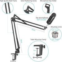 Microphone Radio Broadcasting Stand with 3/8"to 5/8" Screw Adapter and Windscreen Pop Filter Kings Warehouse