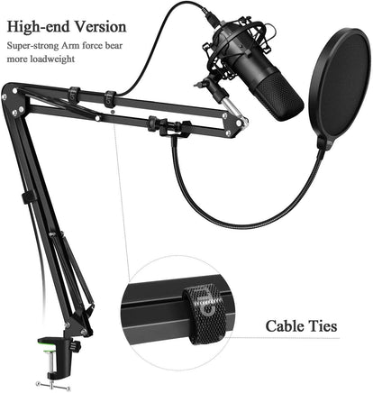 Microphone Radio Broadcasting Stand with 3/8"to 5/8" Screw Adapter and Windscreen Pop Filter Kings Warehouse