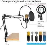 Microphone Radio Broadcasting Stand with 3/8"to 5/8" Screw Adapter and Windscreen Pop Filter Kings Warehouse