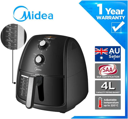 Midea 4L 1500W Multi-functional Air Fryer - Black Appliances Kings Warehouse