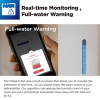 Midea Cube dehumidifier with smart wi-fi, 12L tank for up to 20L per day dehumidification MDDM20 Appliances Kings Warehouse