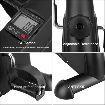 Mini Exercise Bike Pedal Exerciser Resistance Cycle Trainer Indoor Home Gym Kings Warehouse