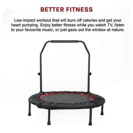 Mini Rebounder Trampoline With Handle Rail Sports & Fitness Kings Warehouse