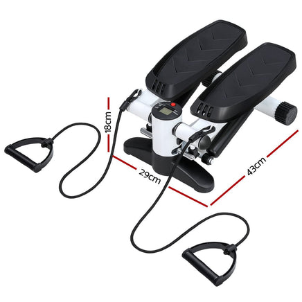 Mini Stepper with Resistance Rope Aerobic Trainer 150KG White Sports & Fitness Kings Warehouse