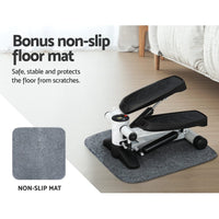 Mini Stepper with Resistance Rope Aerobic Trainer 150KG White Sports & Fitness Kings Warehouse