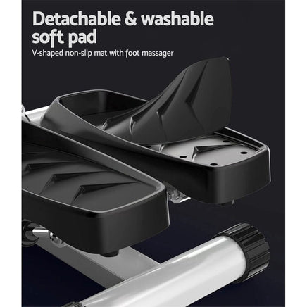 Mini Stepper with Resistance Rope Aerobic Trainer 150KG White Sports & Fitness Kings Warehouse