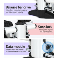 Mini Stepper with Resistance Rope Aerobic Trainer 150KG White Sports & Fitness Kings Warehouse