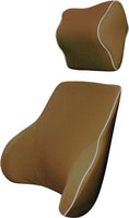Mocha Memory Foam Lumbar Back & Neck Pillow Support Back Cushion Office Car Seat Kings Warehouse