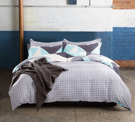 Modern City 100% cotton reversible quilt cover set-king size Home & Garden Kings Warehouse