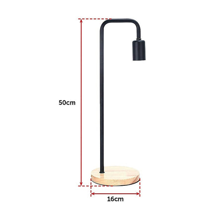 Modern Table lamp Desk Light Timber Base Bedside Bedroom Black KingsWarehouse