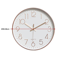 Modern Wall Clock Silent Non-Ticking Quartz Battery Operated Rose Gold Kings Warehouse