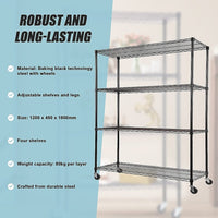 Modular Wire Storage Shelf 1200 x 450 x 1800mm Steel Shelving Furniture Kings Warehouse