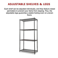 Modular Wire Storage Shelf 1200 x 450 x 1800mm Steel Shelving Furniture Kings Warehouse
