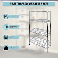 Modular Wire Storage Shelf 1200 x 450 x 1800mm Steel Shelving Furniture Kings Warehouse