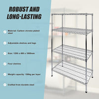 Modular Wire Storage Shelf 1200 x 450 x 1800mm Steel Shelving Furniture Kings Warehouse