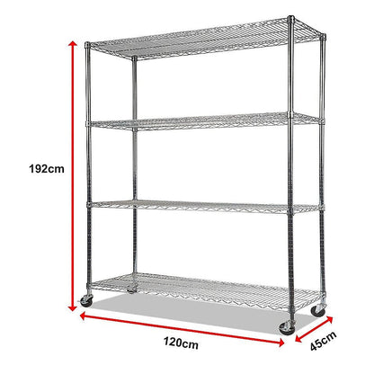 Modular Wire Storage Shelf 1200 x 450 x 1800mm Steel Shelving Furniture Kings Warehouse