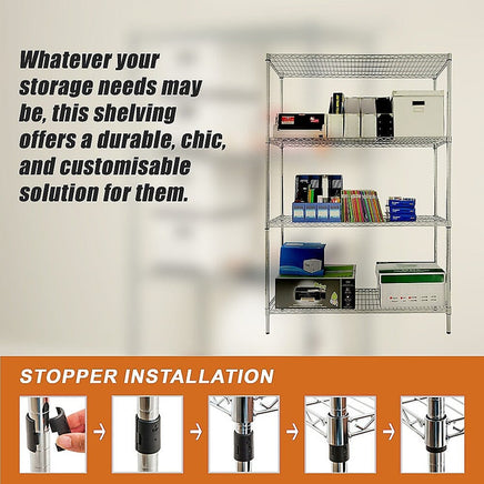 Modular Wire Storage Shelf 1200 x 600 x 1800mm Steel Shelving Furniture Kings Warehouse