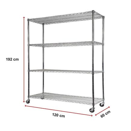 Modular Wire Storage Shelf 1200 x 600 x 1800mm Steel Shelving Furniture Kings Warehouse