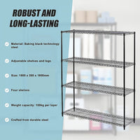 Modular Wire Storage Shelf 1500 x 350 x 1800mm Steel Shelving Furniture Kings Warehouse