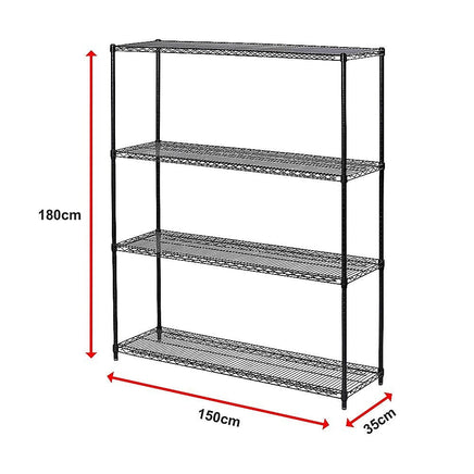 Modular Wire Storage Shelf 1500 x 350 x 1800mm Steel Shelving Furniture Kings Warehouse