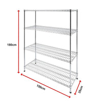 Modular Wire Storage Shelf 1500 x 350 x 1800mm Steel Shelving Furniture Kings Warehouse