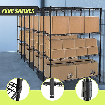 Modular Wire Storage Shelf 1500 x 450 x 1800mm Steel Shelving Furniture Kings Warehouse