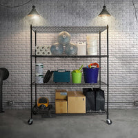 Modular Wire Storage Shelf 1500 x 450 x 1920mm Steel Shelving with Wheels Furniture Kings Warehouse