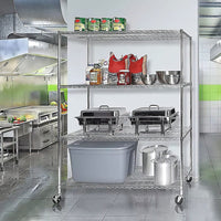 Modular Wire Storage Shelf 1500 x 450 x 1920mm Steel Shelving with Wheels Furniture Kings Warehouse