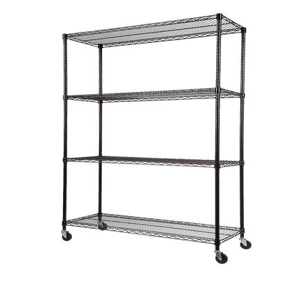 Modular Wire Storage Shelf 1500 x 450 x 1920mm Steel Shelving with Wheels Furniture Kings Warehouse