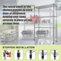 Modular Wire Storage Shelf 1500 x 450 x 1920mm Steel Shelving with Wheels Furniture Kings Warehouse