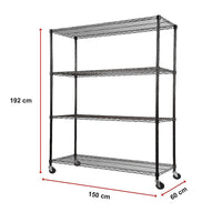 Modular Wire Storage Shelf 1500 x 600 x 1800mm Steel Shelving Furniture Kings Warehouse