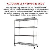 Modular Wire Storage Shelf 1500 x 600 x 1800mm Steel Shelving Furniture Kings Warehouse