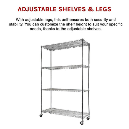 Modular Wire Storage Shelf 1500 x 600 x 1800mm Steel Shelving Furniture Kings Warehouse