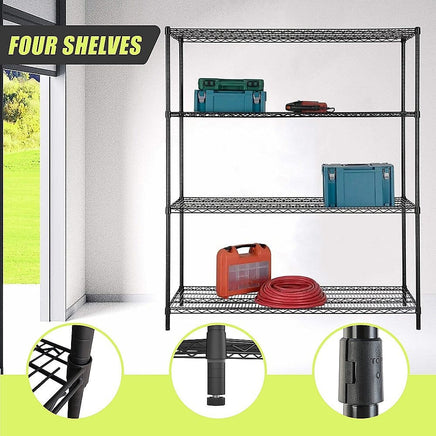 Modular Wire Storage Shelf 1500 x 600 x 1800mm Steel Shelving Furniture Kings Warehouse