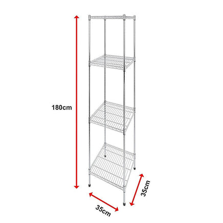 Modular Wire Storage Shelf 350 x 350 x 1800mm Steel Shelving Furniture Kings Warehouse