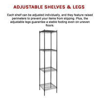 Modular Wire Storage Shelf 450 x 450 x 1800mm Steel Shelving Furniture Kings Warehouse