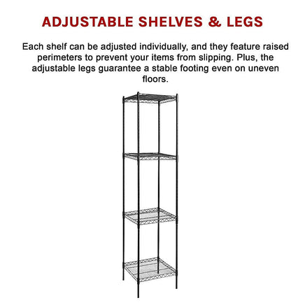 Modular Wire Storage Shelf 450 x 450 x 1800mm Steel Shelving Furniture Kings Warehouse
