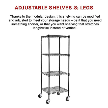 Modular Wire Storage Shelf 600 x 600 x 1800mm Steel Shelving Furniture Kings Warehouse