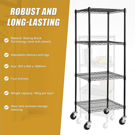 Modular Wire Storage Shelf 600 x 600 x 1800mm Steel Shelving Furniture Kings Warehouse