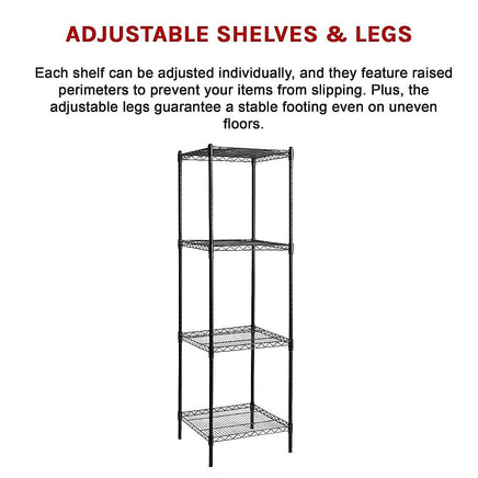 Modular Wire Storage Shelf 600 x 600 x 1800mm Steel Shelving Furniture Kings Warehouse