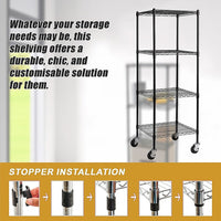 Modular Wire Storage Shelf 600 x 600 x 1800mm Steel Shelving Furniture Kings Warehouse